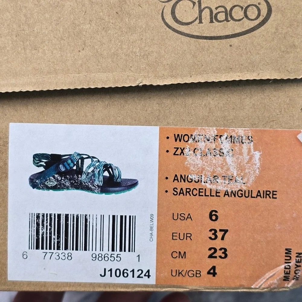 NWB Chaco ZX/2 Classic Sandal Angular Teal‎ Double Strap Outdoor Womens 6